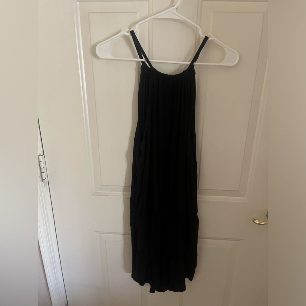 Black z supply romper with tie back